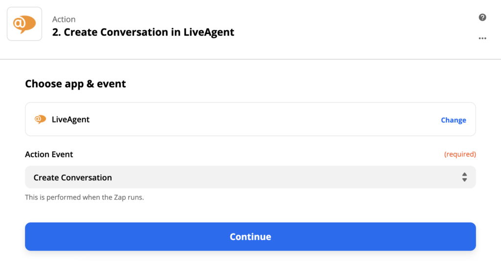Zapier页面的LiveAgent操作设置