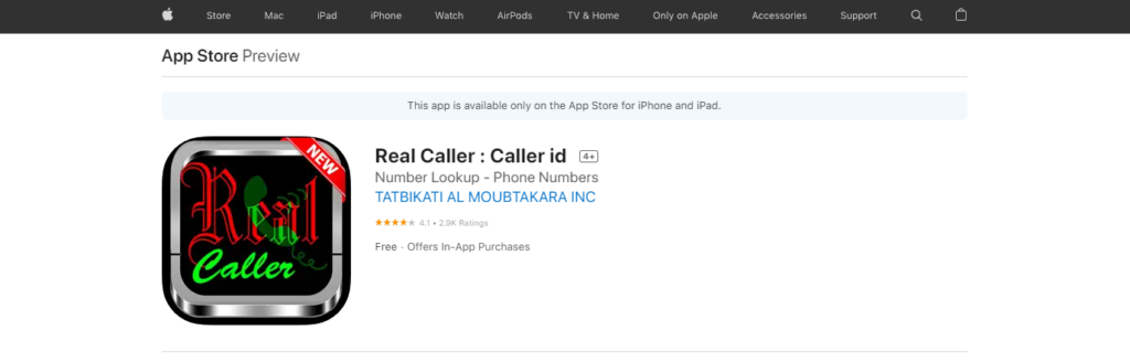 Real Caller : Caller ID App Store网站